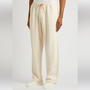 OLIVER SPENCER Morewell Ecru Waffle-Knit Sweatpants in Size M